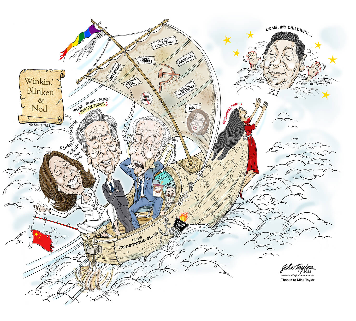 Winkin, Blinken and Nod Political Cartoon