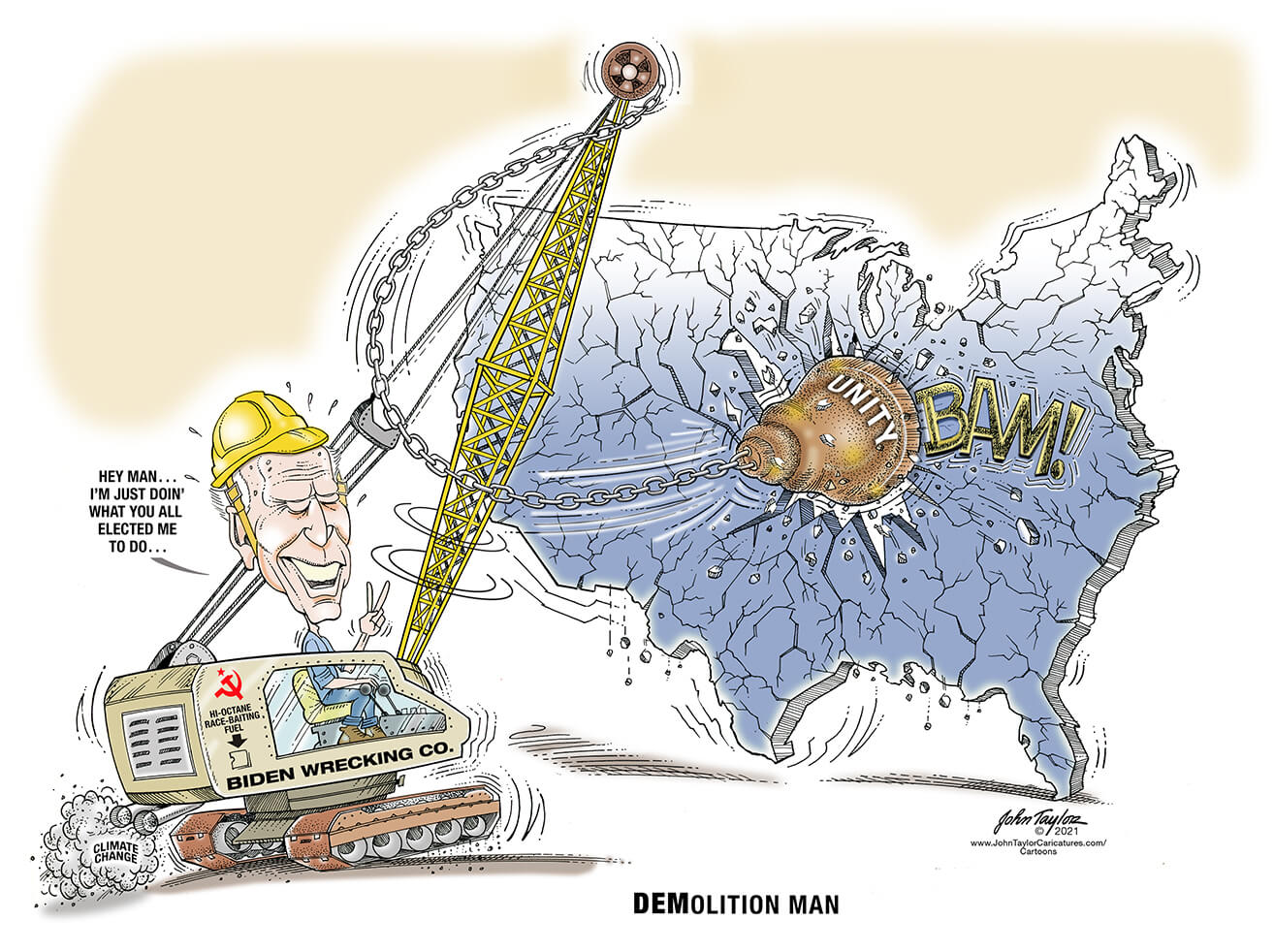 Biden Wrecking USA Political Cartoon