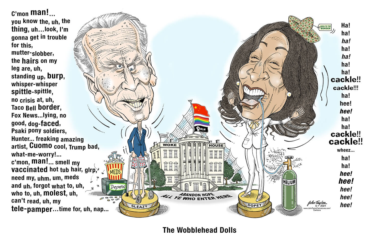 Biden and Harris Wobbleheads Political Cartoon