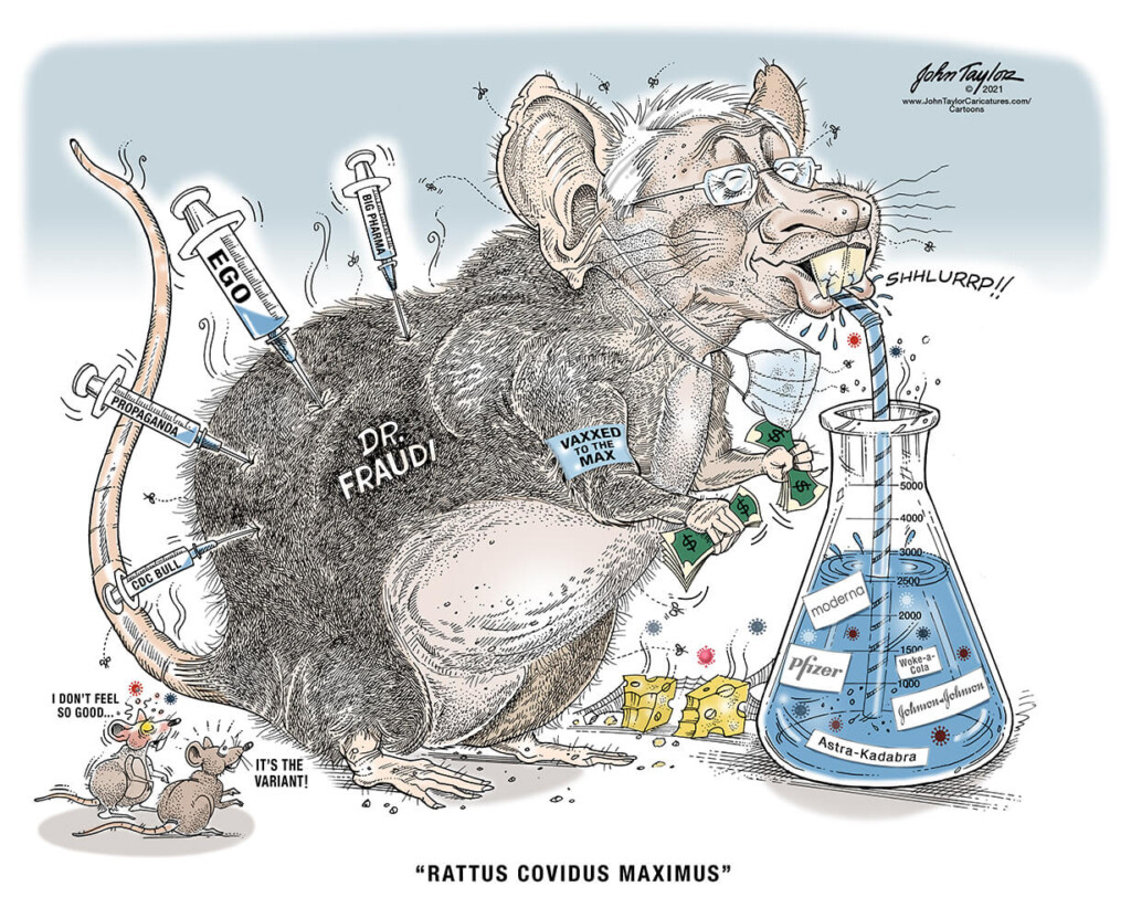 Dr. Fauci Lab Rat Political Cartoon