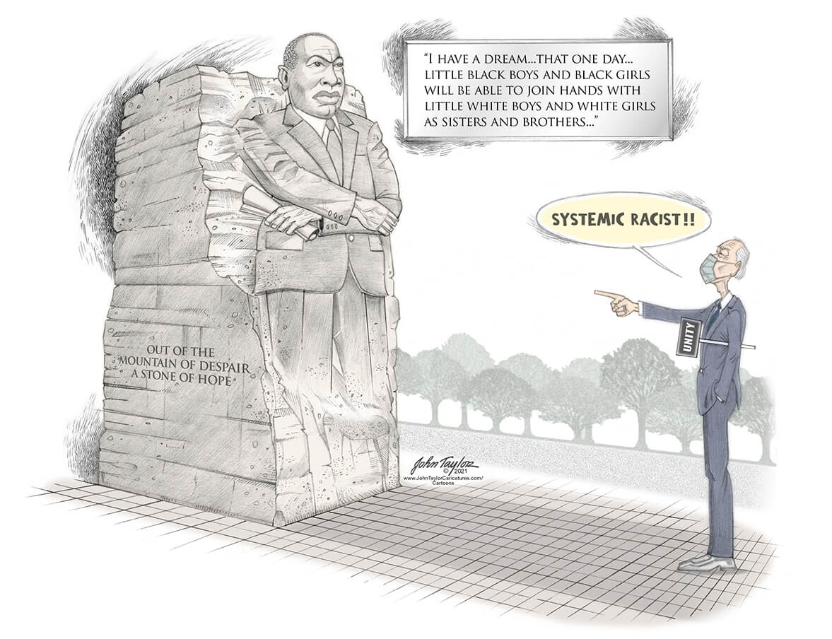 MLK and Biden as Racist Political Cartoon
