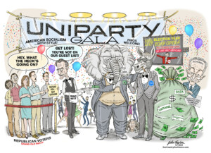 Uniparty Political Cartoon with Republicans and Democrats
