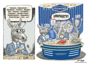Uniparty Password Game – Democrats and Republicans collude together to control and destroy America.