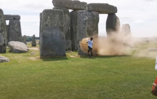 Stonehenge vandalized by spray-painting climate activists