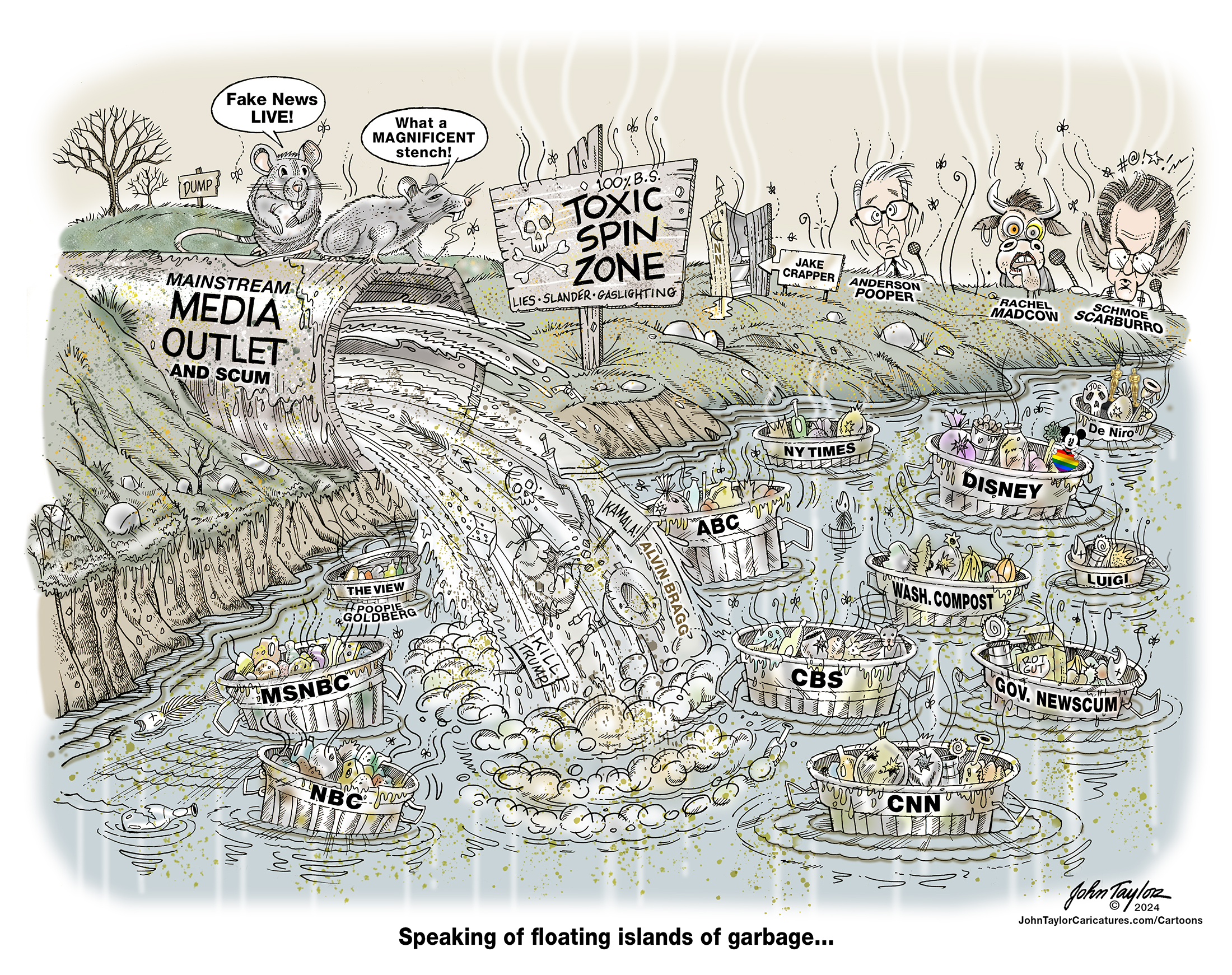 Mainstream Liberal Legacy Media Outlet cartoon