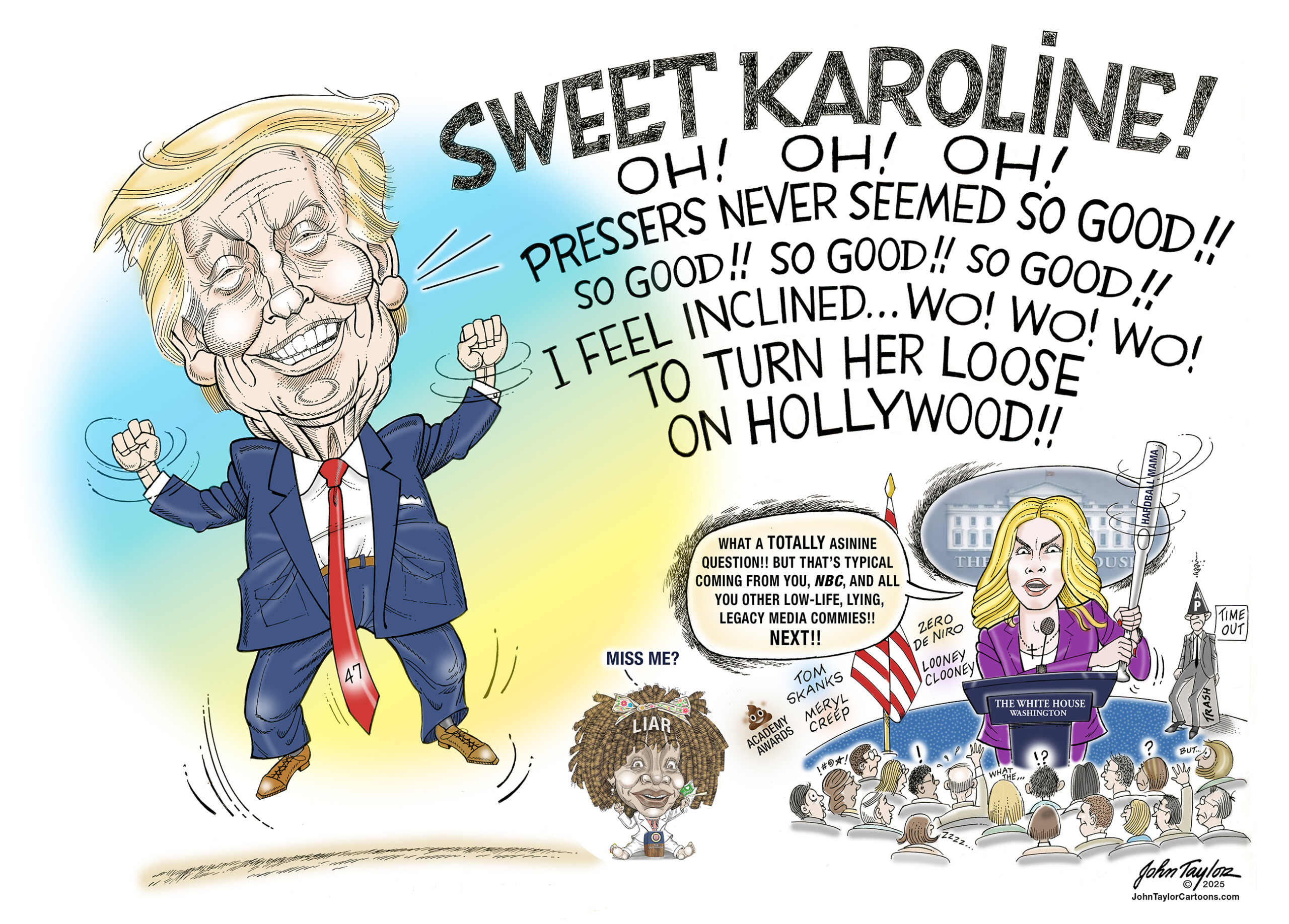 White House Press Secretary, Karoline Leavitt, lambasts the Legacy Media during press conferences.