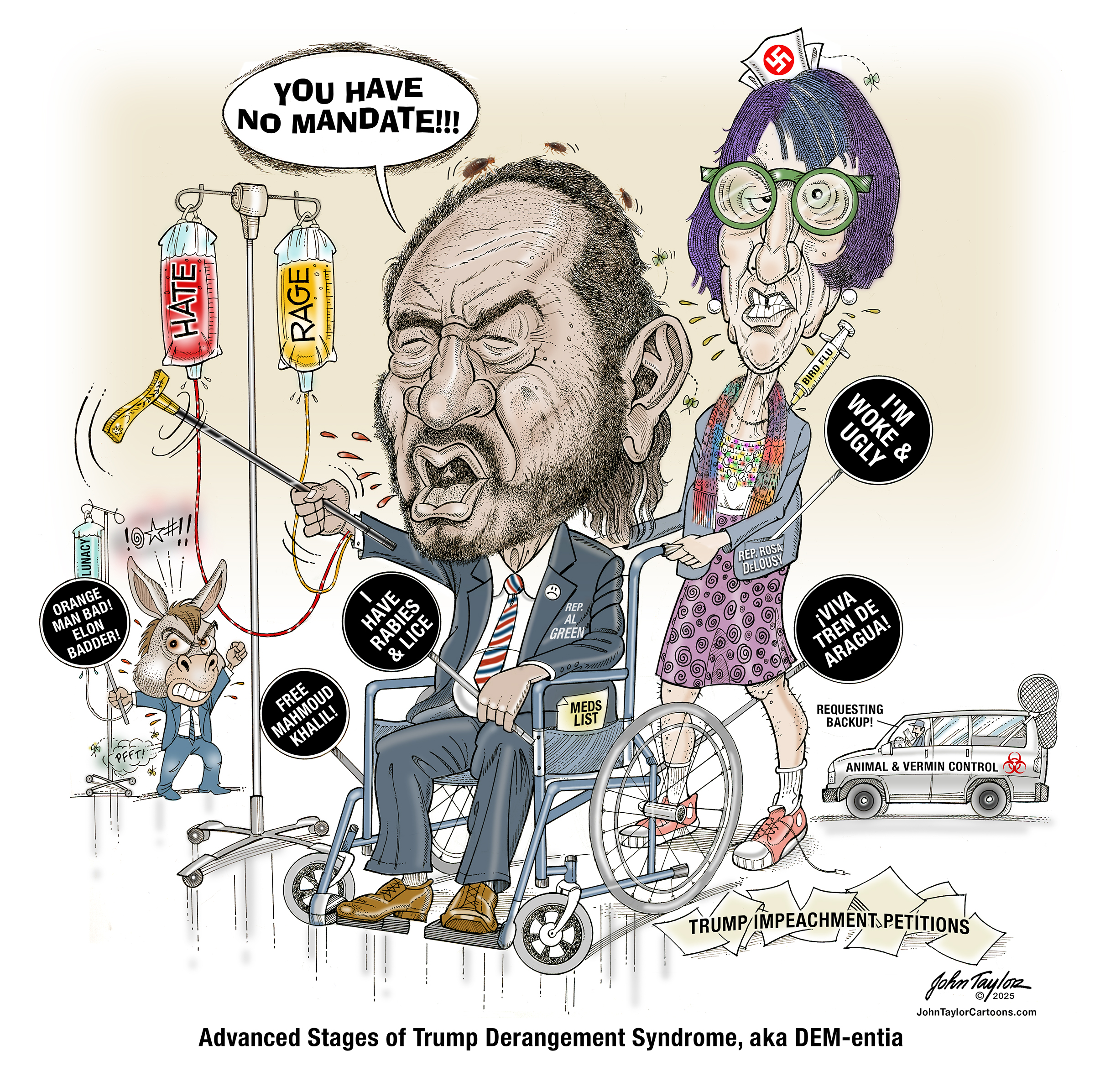 Trump Derangement Syndrome, aka DEM-entia - Rep. Al Green and Rep. Rosa DeLauro