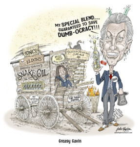 Greasy Gavin, CA governor Gavin Newsom, destroyer of CA