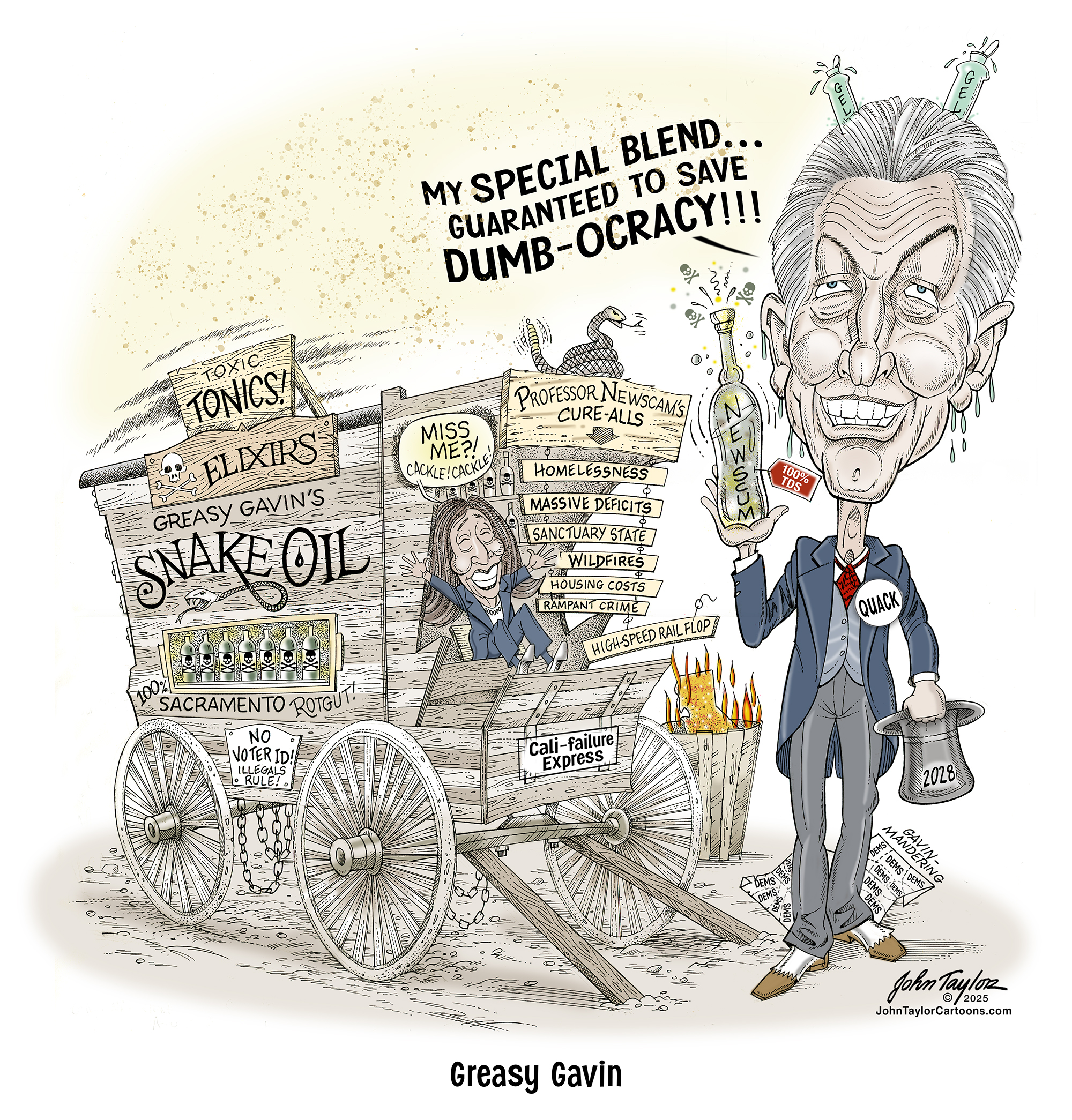 Greasy Gavin, CA governor Gavin Newsom, destroyer of CA