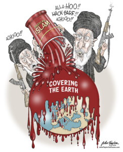 Covering the Earth with Islam - Political Cartoon by John Taylor