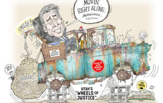 Charlie Kirk Murder Case - Provo, Utah - Judge Tony Graf and Tyler Robinson - Political Cartoon by John Taylor